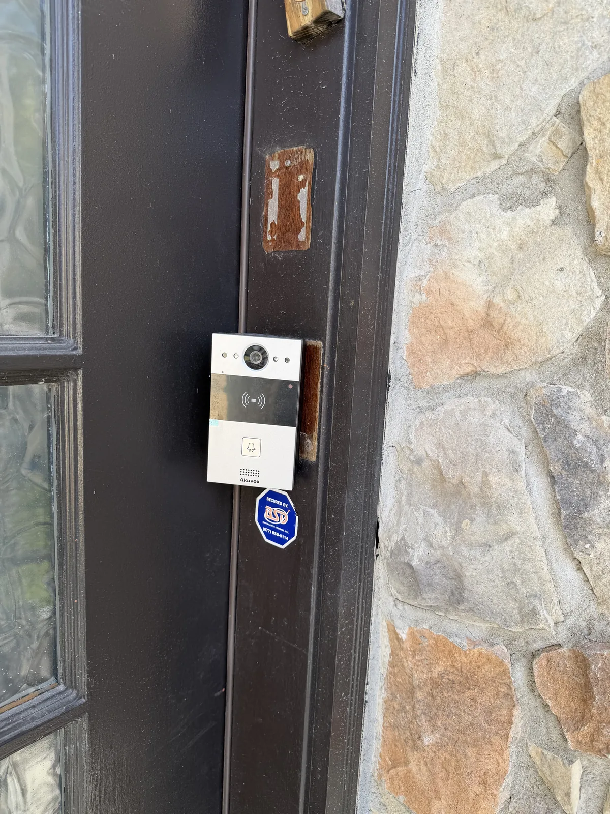 Video doorbell at an entry door