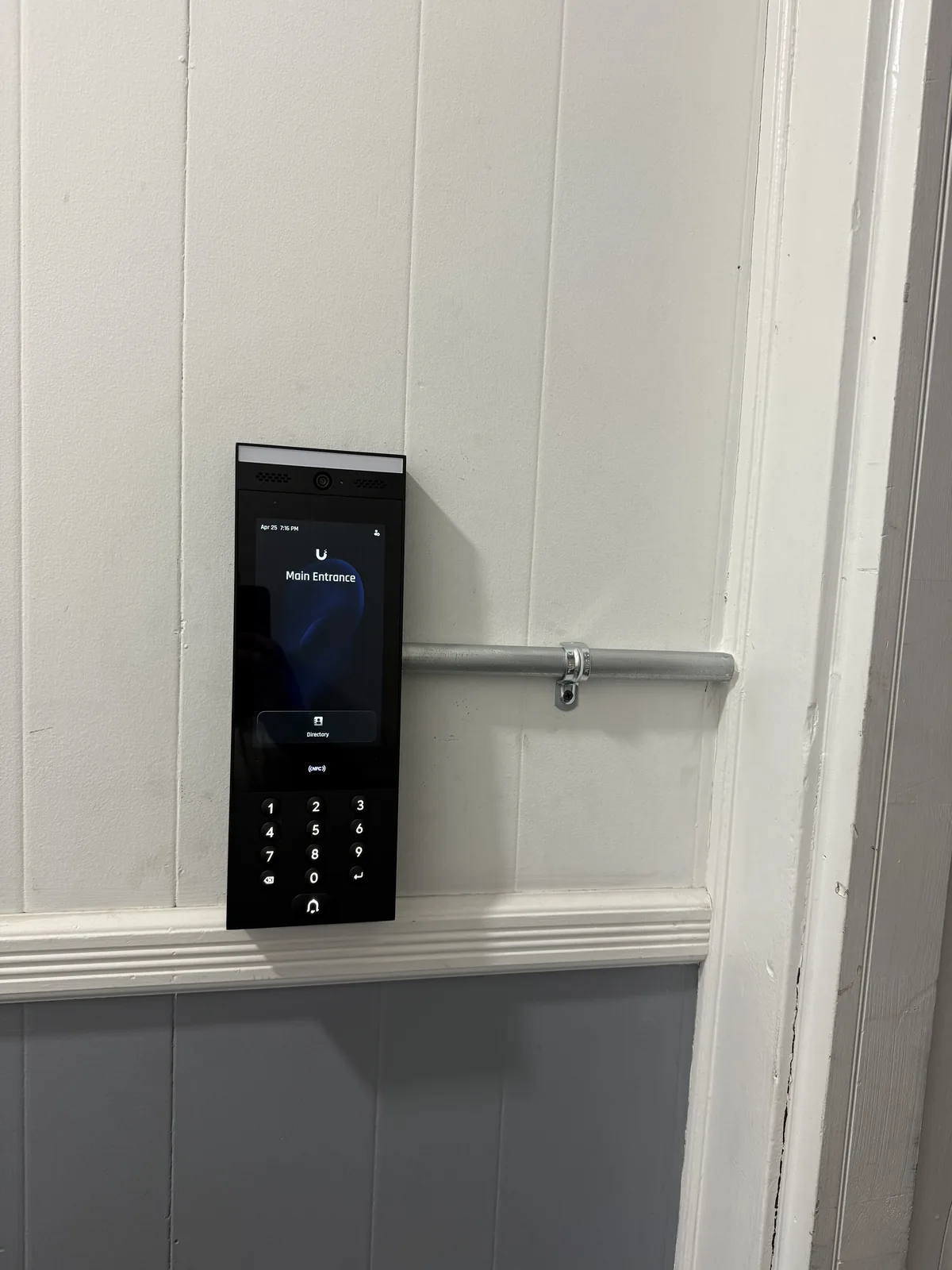 Access control keypad by a door